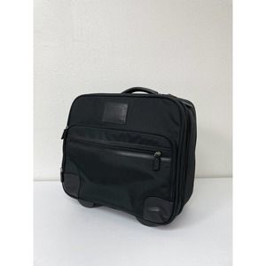 COACH Ballistic Nylon Spinner Underseat Carry on Luggage Suitcase Bag Black